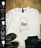 Jesus lives here⢠- United State of Alabama | Christian T-Shirt