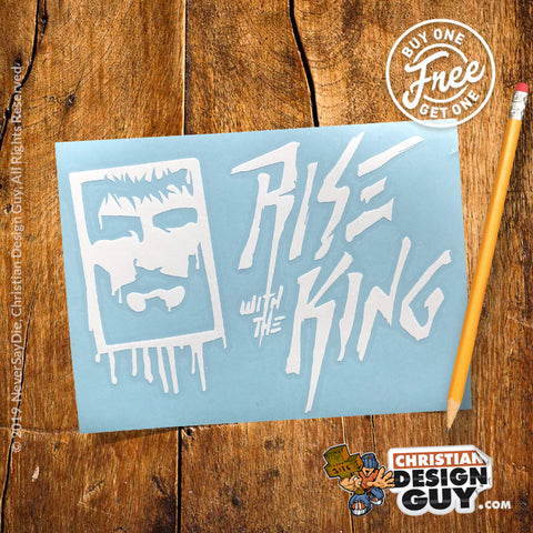 Rise with the KING Spray Paint V3 | Christian Decal Car Sticker BOGO