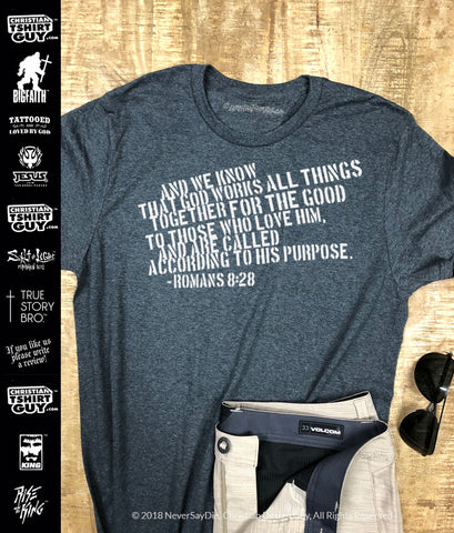 Romans 8:28 Bible Verse  | Unisex Christian T-Shirt