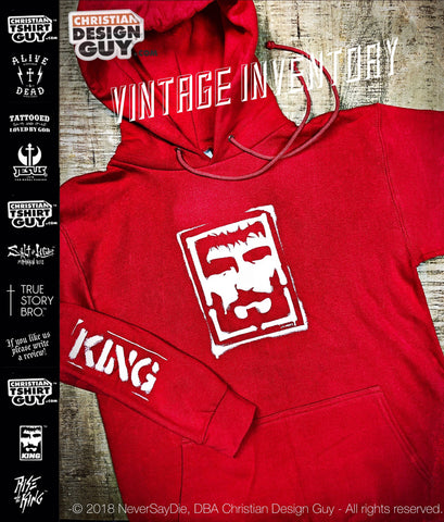 Rise with the King™ - King Issue Hoodie RED | Christian Hooded Sweatshirt
