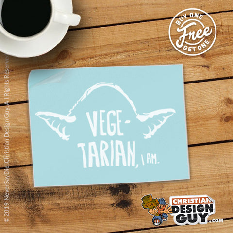 Vegetarian I Am ( Yoda ) | Decal Car Sticker