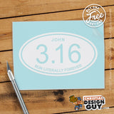 Runner John 3:16 Run Forever | Christian Decal Car Sticker BOGO